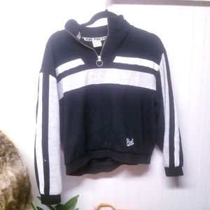 VS Pink Cropped Hoodie Black & White Size XS